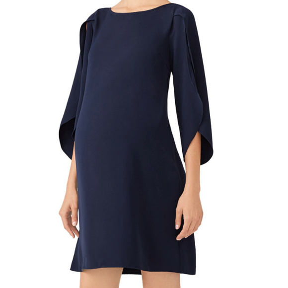 Ingrid & Isabel Navy Tulip Sleeve Maternity Dress - Picture 4 of 5